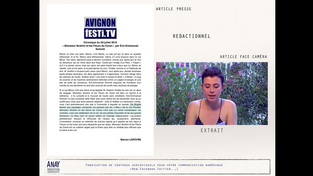 Rédactionnel (Texte + Face caméra)